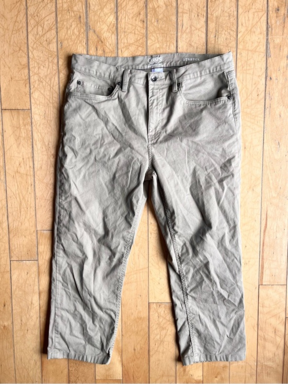Chaps Stretch Fit Casual Beige Pants Size 36 X 32